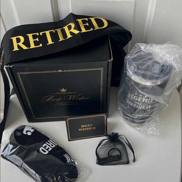 Retirement Gift Set with Black and Gold Accents - Picture 1 of 8